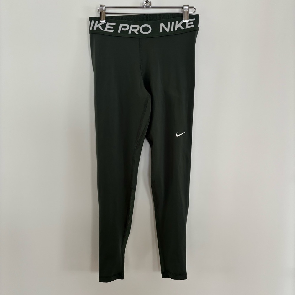 Nike Black Pro Dri-FIT Leggings with White Logo